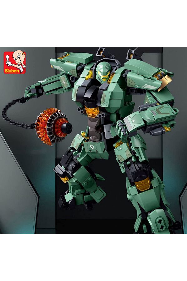Choice-542pcs Sluban Green Warrior Robot With Chain Hammer Building Blocks Toys, Robot Battle Armor Asse... 1
