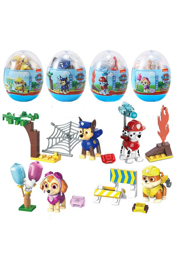 Choice-4pcs-opp Bag 4pcs/set Genuine Paw Patrol Building Block Action Figure Egg Blocks Toy Chase Marshall 1
