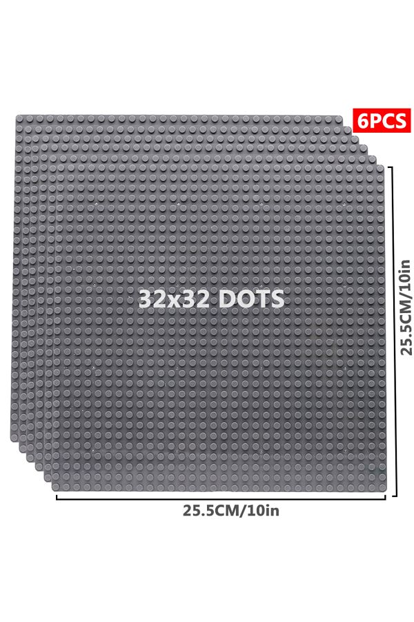 Choice-32x32 Grey 6pcs/set Base Plate 32*32 32*16 Studs Classic Figures Building Blocks Plates Bricks Basep 1