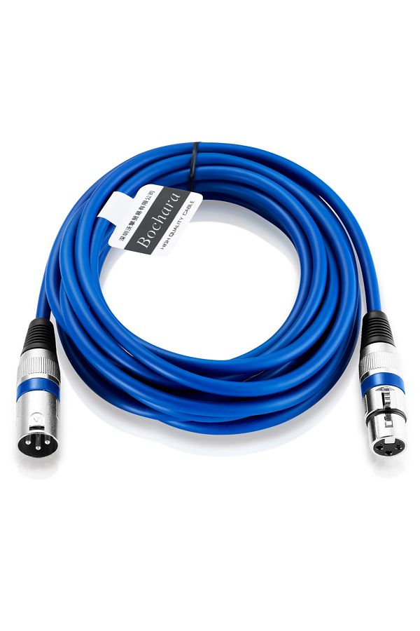Choice-1m Blue Bochara Coloured Xlr Cable Male To Female Ofc Audio Foil Braided Shielded For Microphone Mix 1