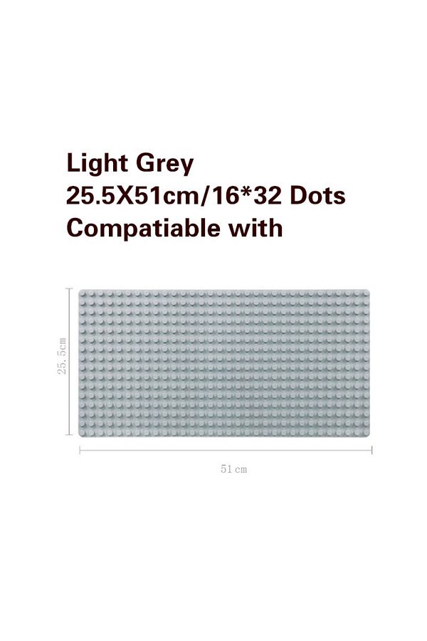 Choice-Grey 51*25.5cm Large Particle Size Building Blocks Baseplate Bricks Base Plate Diy Educational Toys 1