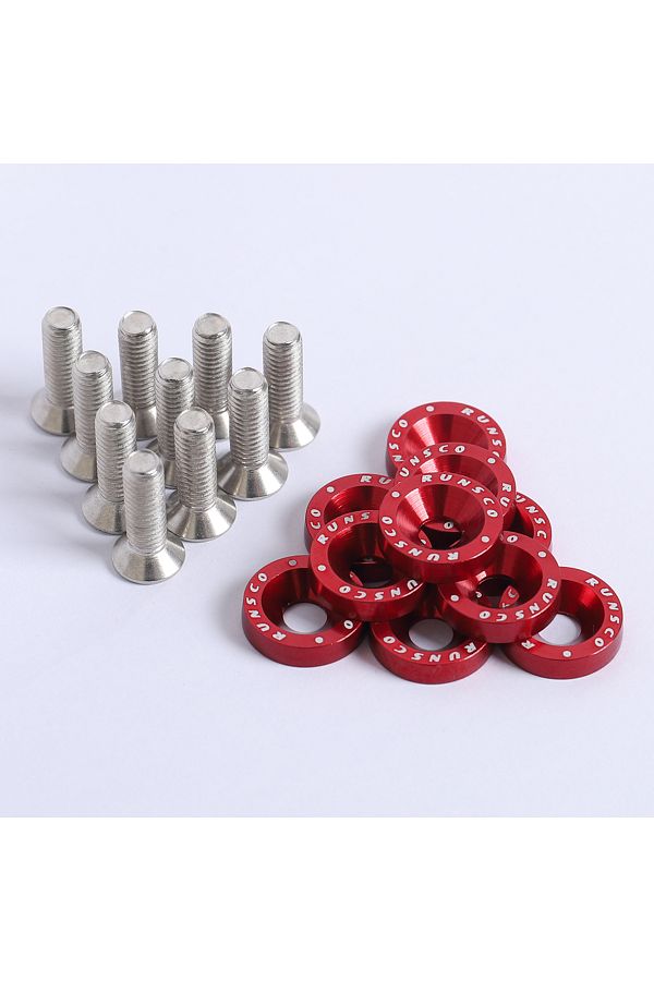 Choice-red Aluminum M6 Fender Washers and Bolt License Plate Frame Washer Bolts For Honda Nissan Bmw 10Pcs/ 1
