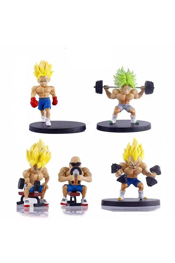 Choice-5Pcs/set Dragon Ball Super Saiyan Broly Green Hair Master Roshi Son Goku Bodybuilding muscle PVC ... 1