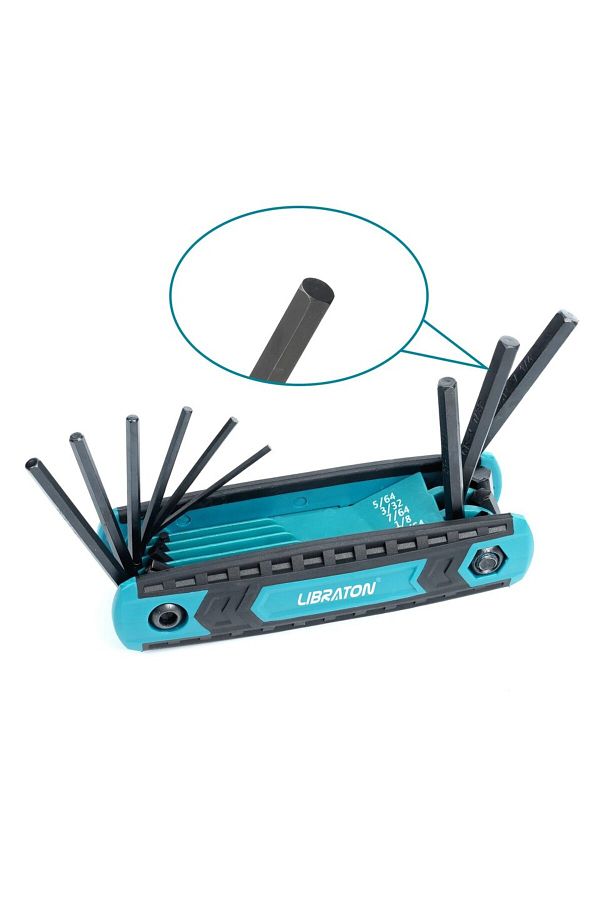 Choice-Allen Wrench Sae Libraton 9 In 1 Folding Allen Wrench Sae Allen Key Set Hex Key Set Portable Hex Wre 1