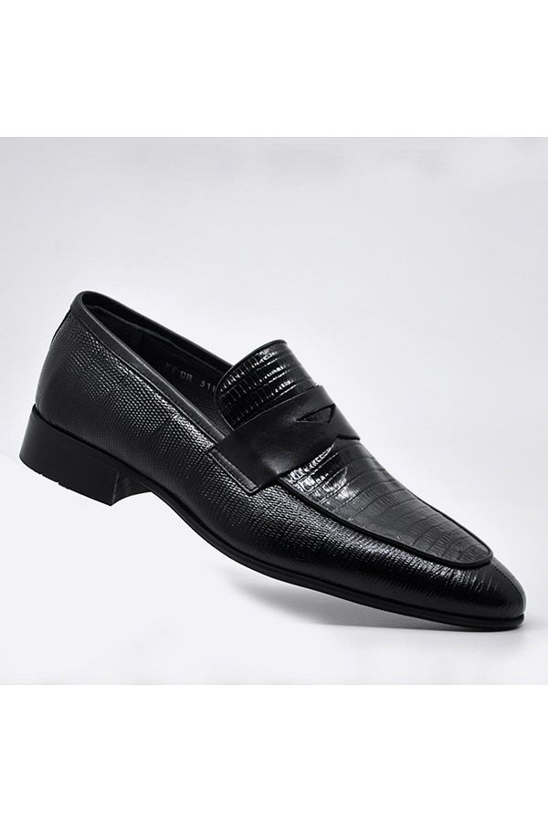 Fosco-Black Genuine Leather Men's Casual Shoes - 3180 713 46 1