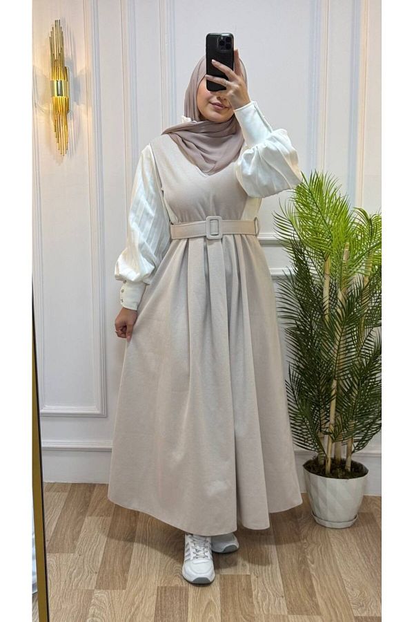 MERRY ME-Stylish Hijab Winter Dress - 2-Piece Balloon Sleeve Design 1