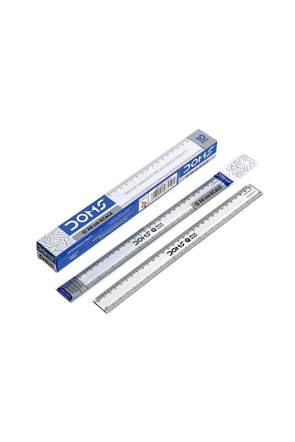 doms-Q Series 30cm Transparent Scale (Pack of 10) 1