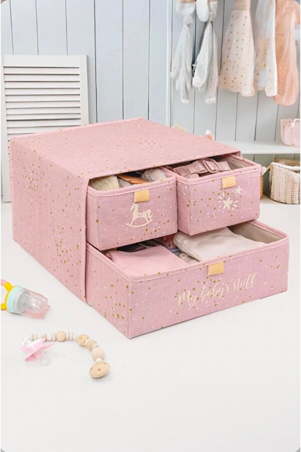 Smyak Baby 3 Bölmeli Katlanabilir Düzenleyici Çekmece - Bebek Odası Organizeri