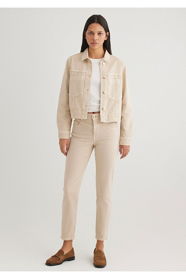 Mavi-Martha Gold Premium Stone Cream Jean Trousers 1010928 -88600 1