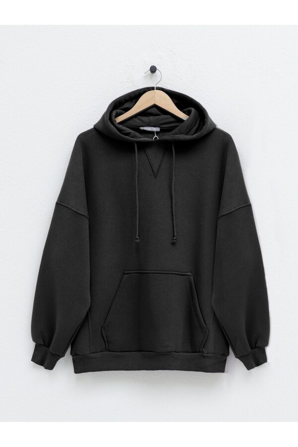 Modamorfo-Kapuzenpullover mit Kängurutasche – Schwarz 1