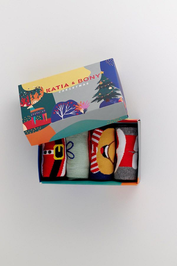 Katia&Bony-New Year Patterned 4 Pack Boxed Socks 1
