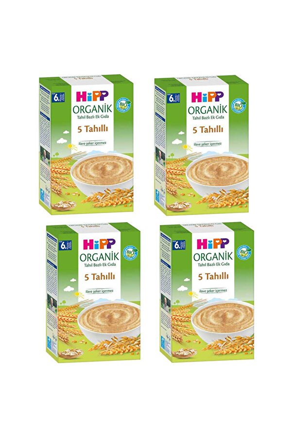 Hipp Organik 5 Tahıllı 6+ Ay Kaşık Maması 200 gr 4 ADET