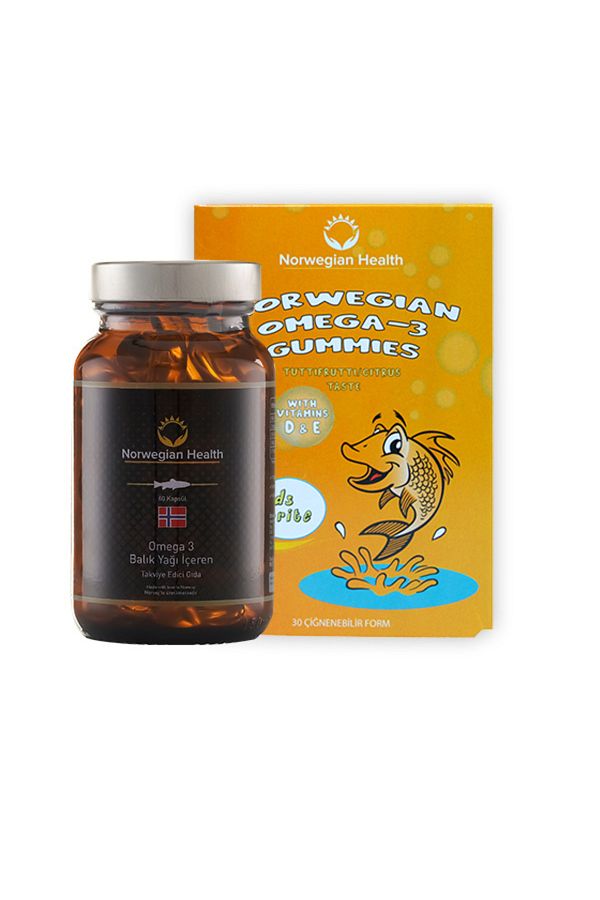 Norwegian Health-Omega 3 and Tutti Frutti Flavored Kids Gummies - 60 and 30 Capsules 1