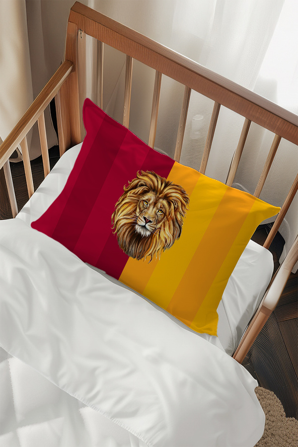 Talia Home Sarı Kırmızı Aslan Desenli 2 Adet Yastık Kılıfı TLAYK-318