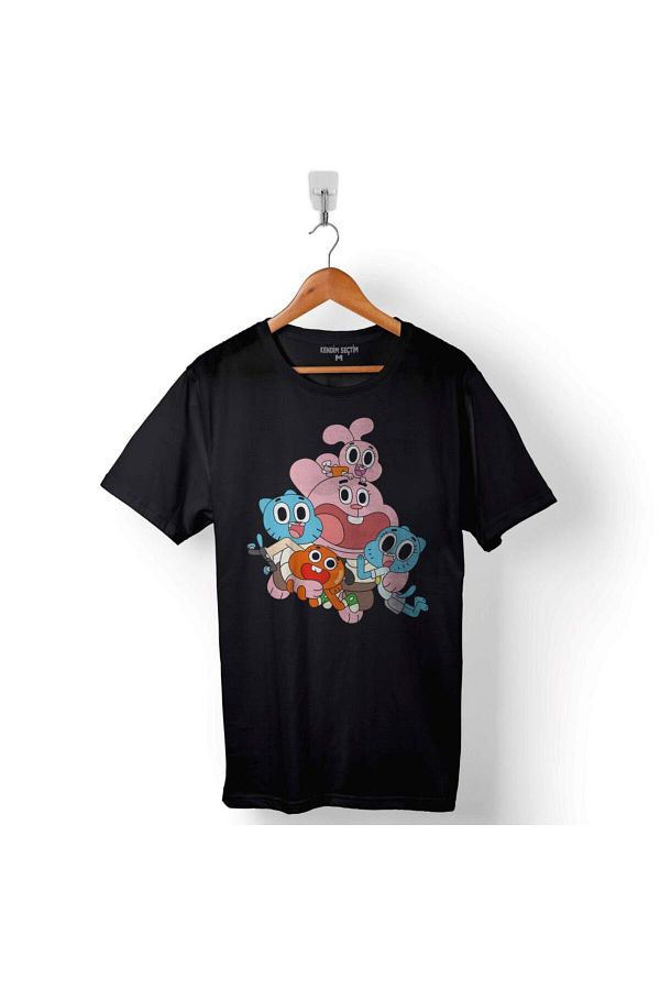 Kendim Seçtim-Men's Black The Amazing World Of Gumball T-Shirt 1