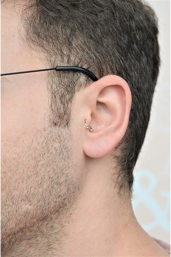Sacce Scarves&Accessories-Male Steel Piercing Tragus Helix Cartilage 8 Mm 1
