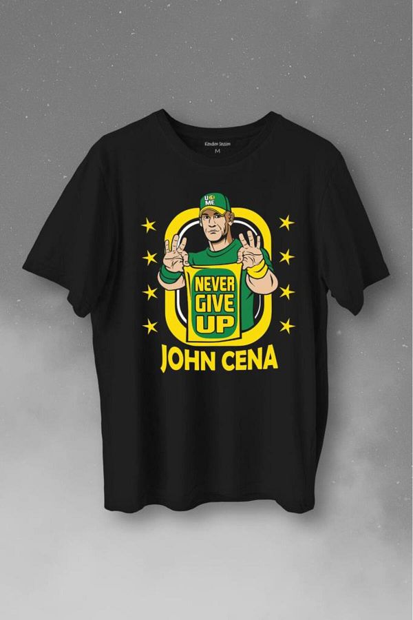 Kendim Seçtim-John Cena Wwe Logo Never Give Up Amerikanisches Wrestling Bedrucktes T-Shirt Unisex T-Shirt 1