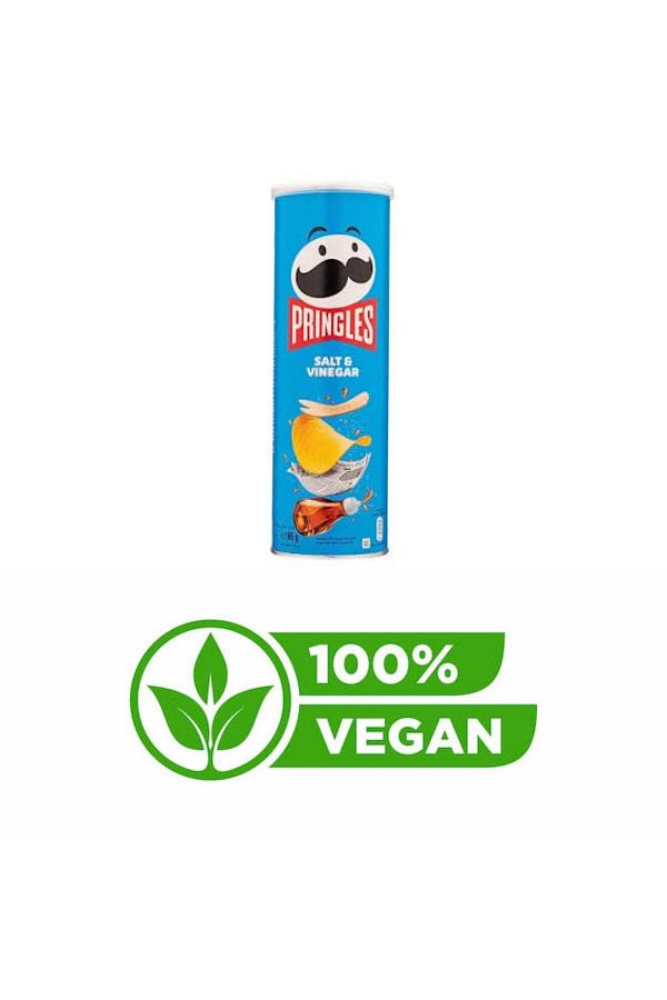 Pringles-Vegan Salt Vinager - Salted and Vinegar 165g 1