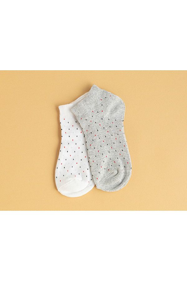 English Home-طقم جوارب نسائية من Ella باللون الرمادي والأبيض مكون من قطعتين - 36-40 1