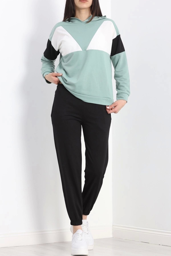 Butik Mintwhite Color Block Two Yarn Tracksuit Set - 19479.1153 - Trendyol