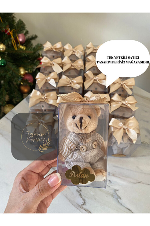PERİ Doğum Hediyesi Hoşgeldin Bebek Kutuda İsme Özel Anahtarlı Ayıcık Hediyelik