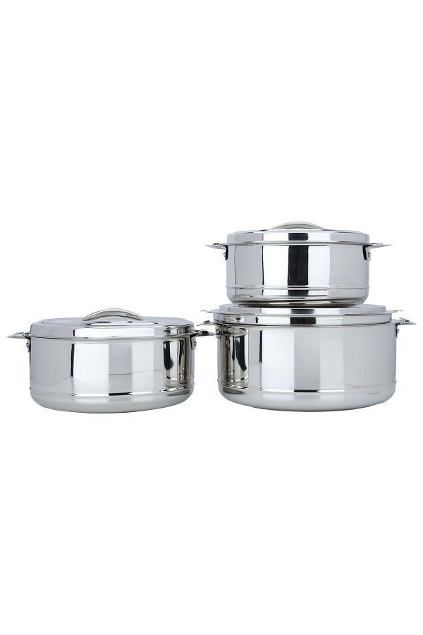 Alsaif Gallery-Silver Indian container set, 3 pieces (8500, 5000, 3500) ml 1