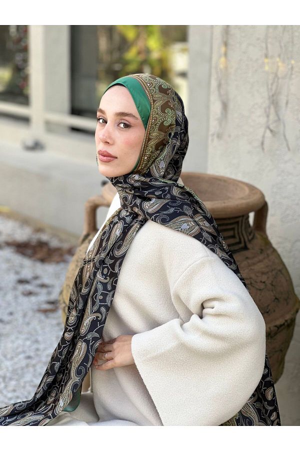 Modakaşmir-Silky Shawl with Vine Pattern 1