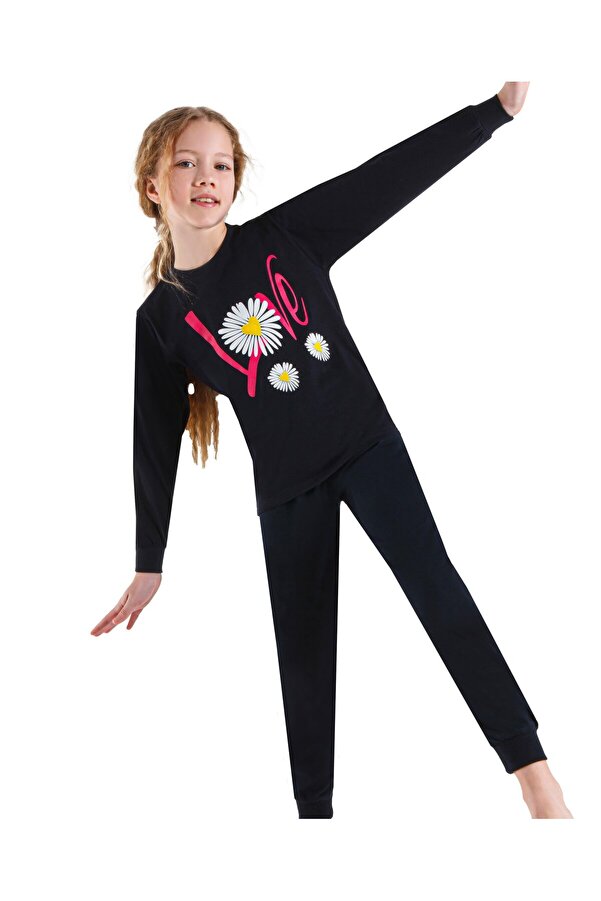 ERDEM İÇ GİYİM Weweus Lacivert Kız Çocuk Pijama Takımı 3747