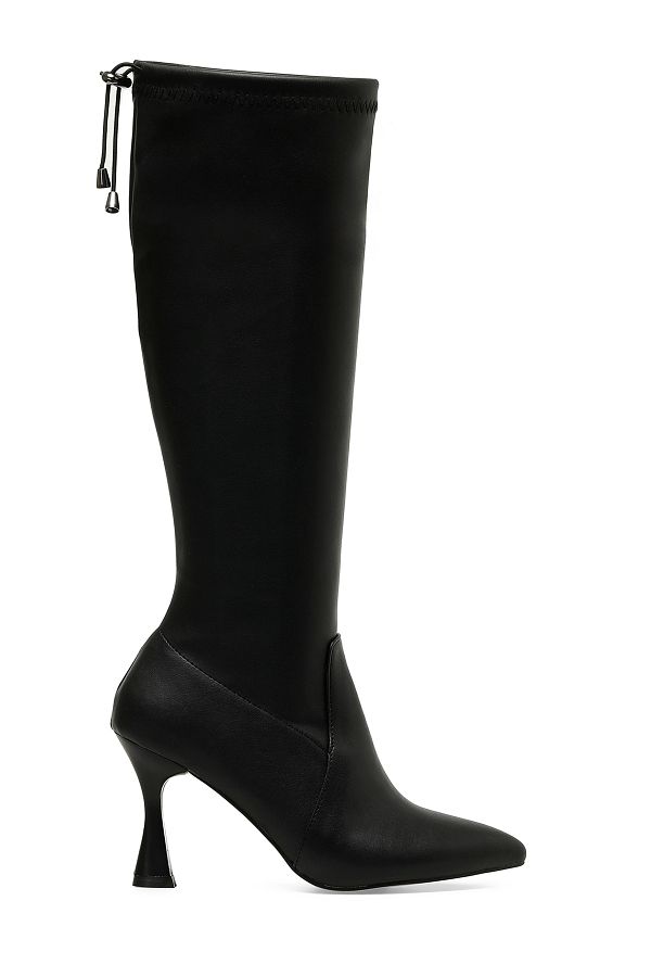 Butigo-SCARLET 3PR Schwarze Damenstiefel mit Absatz 1