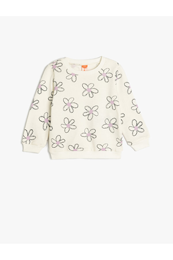 Koton Çiçek Desenli Pamuklu Uzun Kollu Sweatshirt