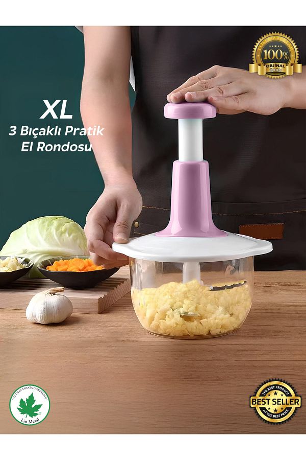 linmetal-1500ml New Generation Chopper - Practical Hand Robot, Bass Cutting Xl, Large Hand Rondo 1