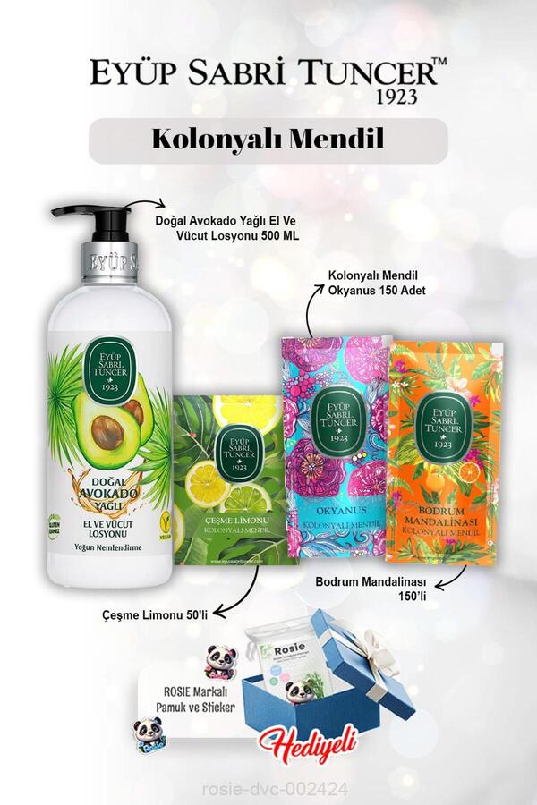 Eyüp Sabri Tuncer Limon 50'li, 150'li Okyanus ve Mandalinalı, Avokadolu Losyon 500 ml Rosie