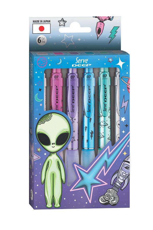 Serve-Deep Tip Pen Space Series 07mm - Set of 6 1