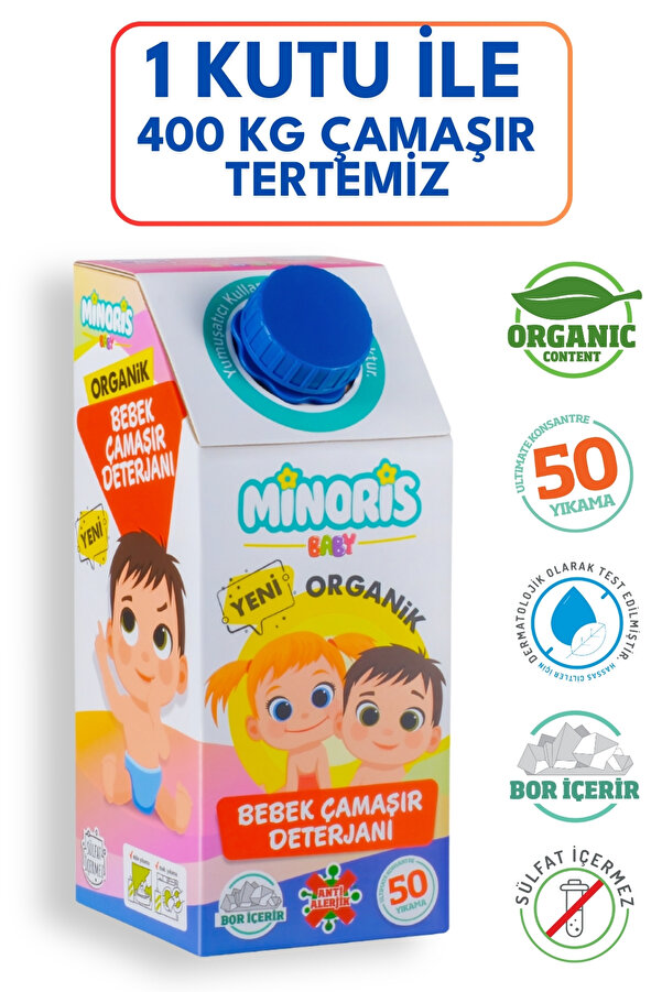 Minoris Baby Organik Antialerjik Bebek Çamaşır Deterjanı 50 Yıkama