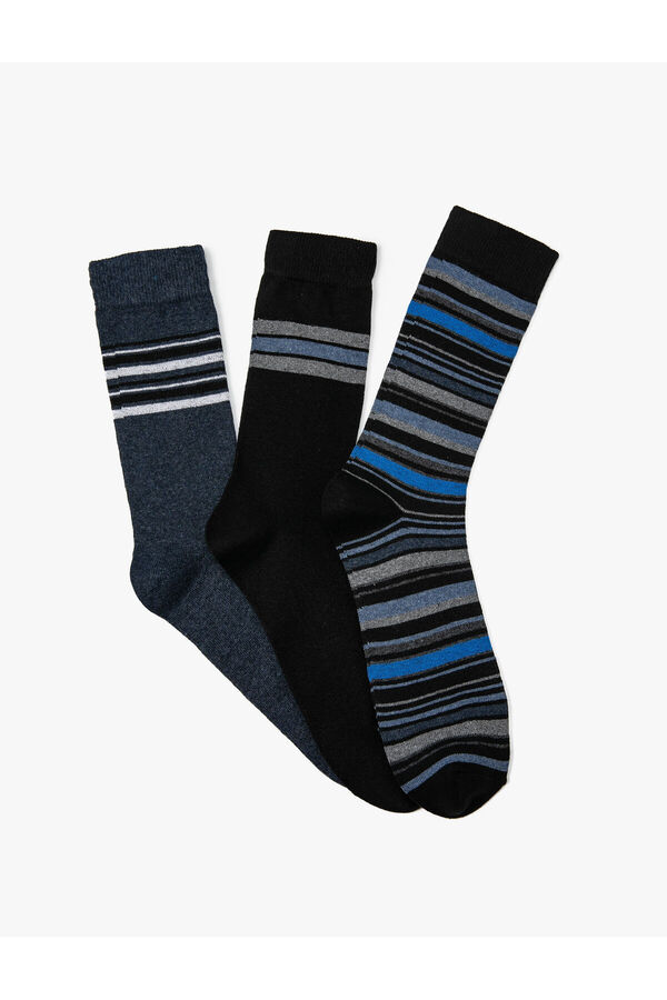 Koton Çizgili 3'lü Soket Çorap Seti Çok Renkli