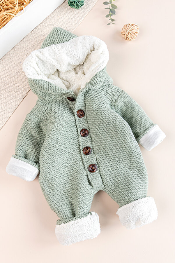 Babymod Triko Örme Welsoft Astarlı Kapüşonlu Kışlık Bebek Tulum