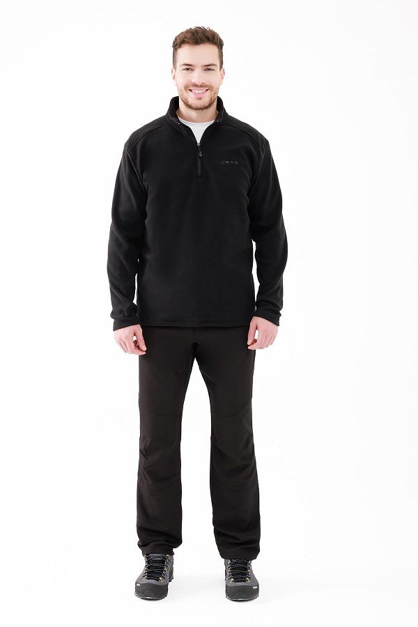 2AS-Cedric Men's Half Zip Thin Fleece Sweatshirt 1