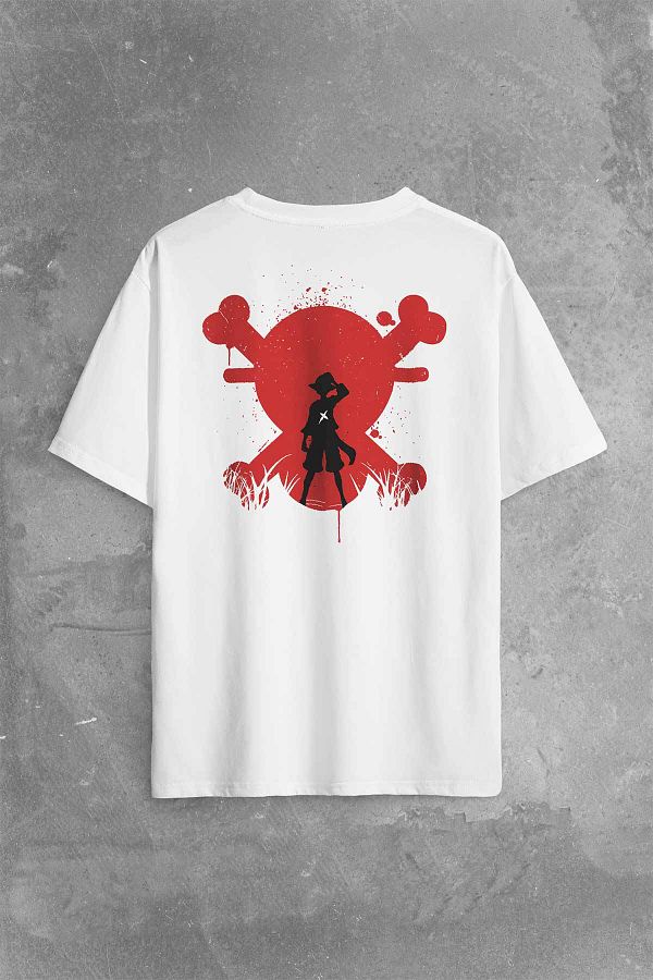 Kendim Seçtim-One Piece Anime - Japanese Urban Wear Back Printed Oversize T-shirt Unisex T-Shirt 1