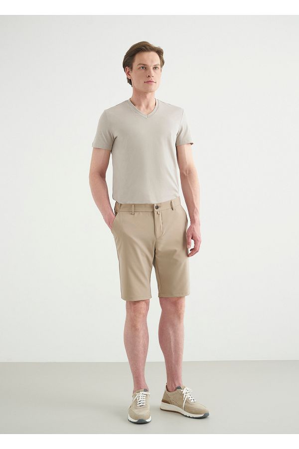 Boris Becker-Beige Color Formal Shorts 1