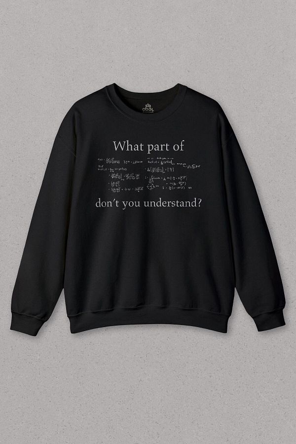 so cool-Unisex Black Sweatshirt Math Equation Science Physics Mathematica Printed Sweat 1