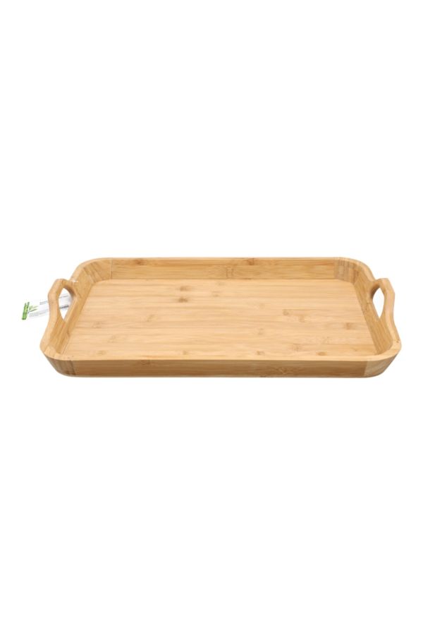 Bien Servi-Rectangular Bamboo Serving Tray with Handle 1