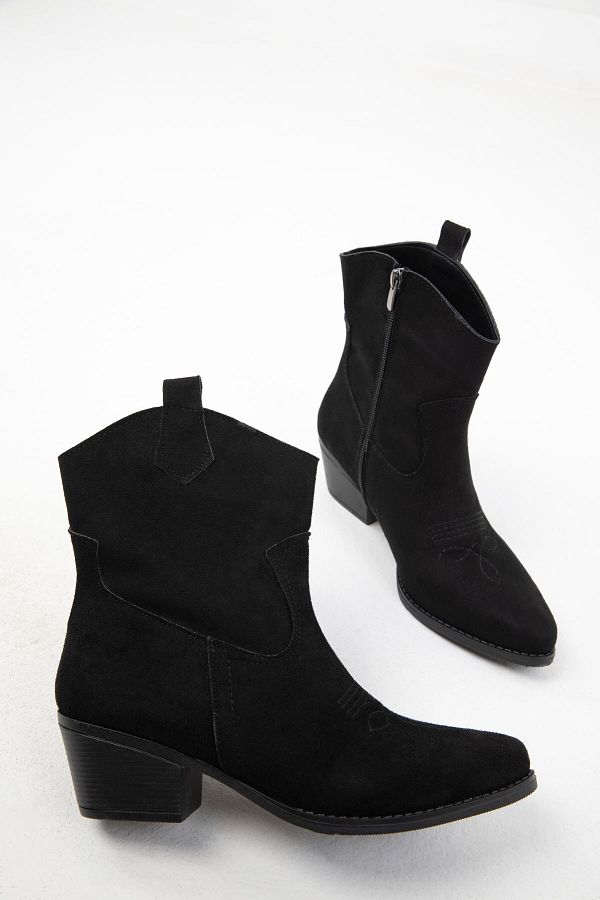 SOHO-Μαύρα σουέντ γυναικείες μπότες - 2016 Model Bootie 1