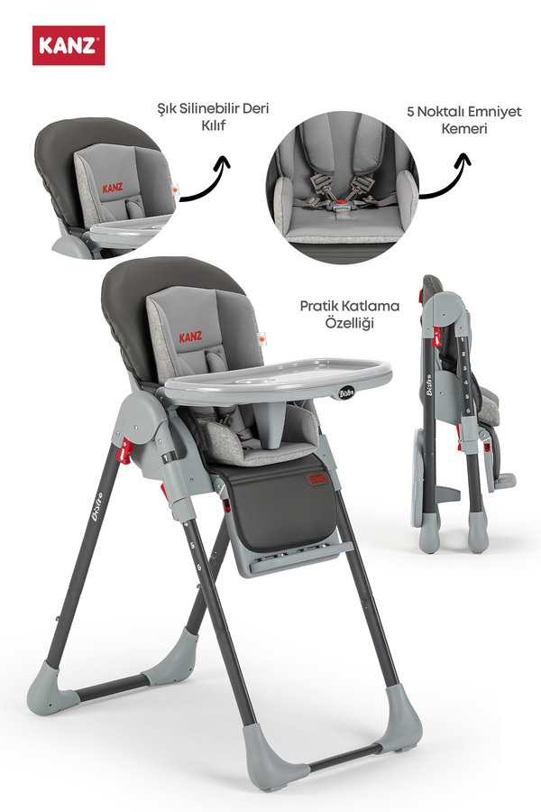 Kanz Bistro Mama Sandalyesi Antrasit