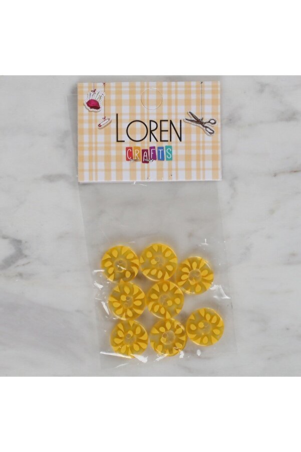 Yellow Button Set yenitoptan Loren Crafts 8-Piece Yellow Button Set - 34 - Trendyol