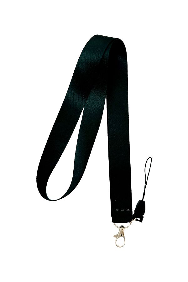 PABALAS-Black Color Patterned Neck Lanyard Strap Name Badge Holder-Phone Strap 1