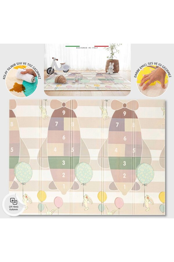 Elele Carla Katlanabilir Oyun Matı Oyun Halısı 180x200x1,5 Cm XFD315 Carla