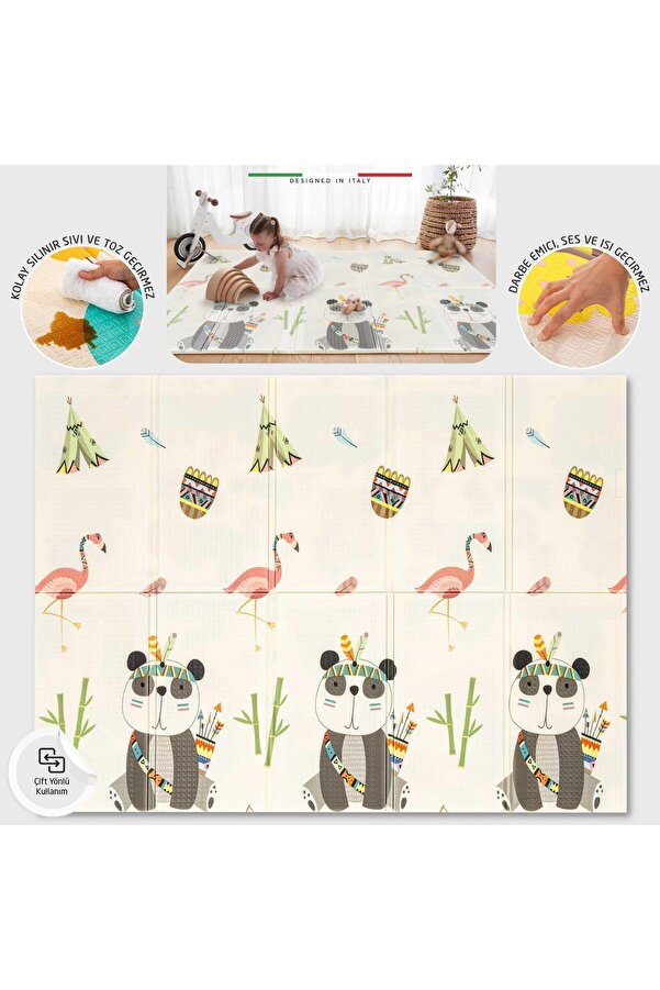 Elele Panda Katlanabilir Oyun Matı Oyun Halısı 180x200x1,5 Cm XFD317 Panda