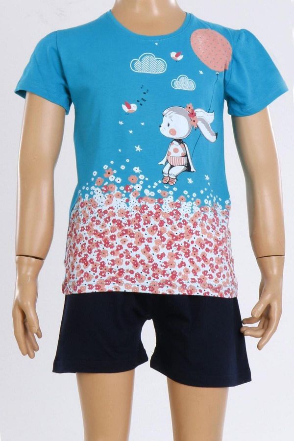 Nicoletta-Set de pijamale cu mânecă scurtă pentru fete, verde 1