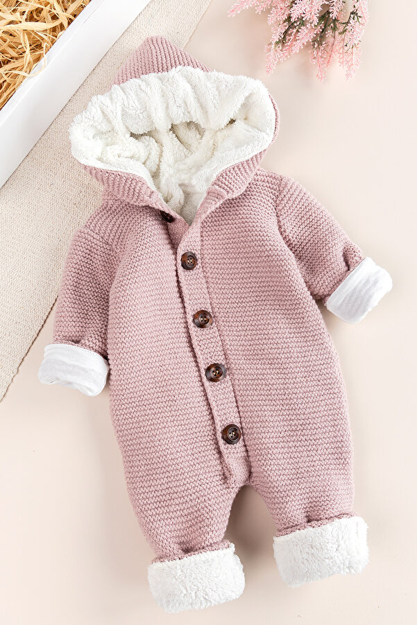 Babymod Triko Örme Welsoft Astarlı Kapüşonlu Kışlık Bebek Tulum