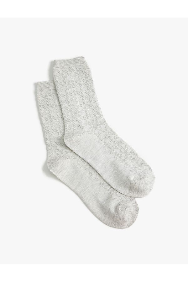 Koton-Textured Basic Socket Socks 1